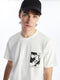 Crew Neck Short Sleeve Printed Combed Cotton Men's T-shirt